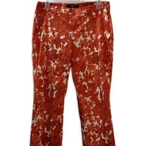 MaxMara Weekend Floral Red and Orange Pants Capris Pants Size 8